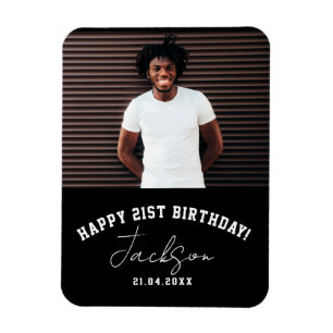 Custom Photo 21st Birthday Party Memory Keepsake Magnet
