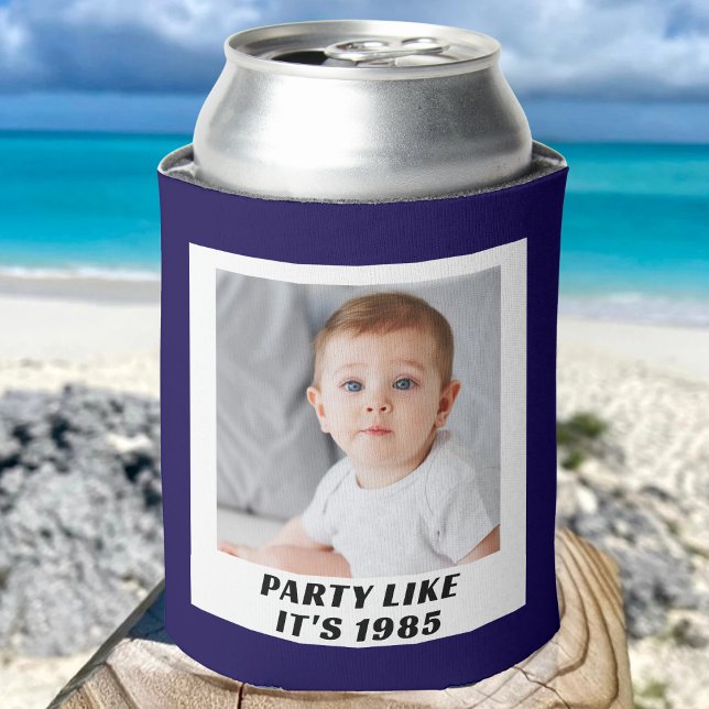 Custom Photo 30th 40th 50th 60th Birthday Party Can Cooler (Creator Uploaded)