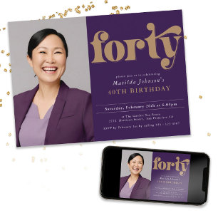 Custom Photo 40th Birthday Party Invitation