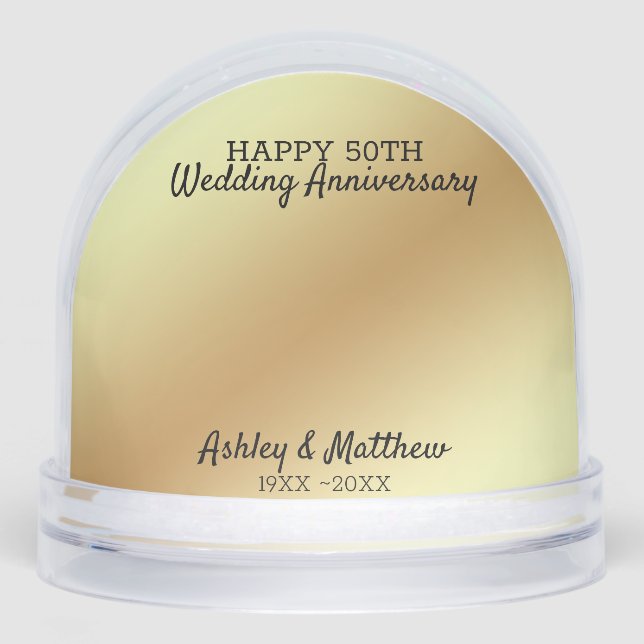 Custom Photo 50th Anniversary Snowglobe (Front)