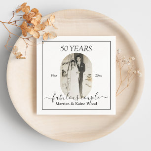 Custom Photo 50th Anniversary Wedding Birthday Napkin