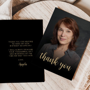 Custom Photo 50th Birthday Party Thank You Card