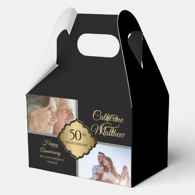 Custom photo 50th Wedding Anniversary  Favour Box (Front)