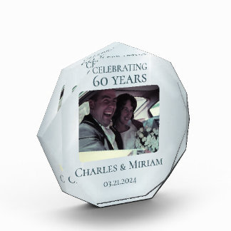 Custom Photo 60th Diamond Anniversary Keepsake Block