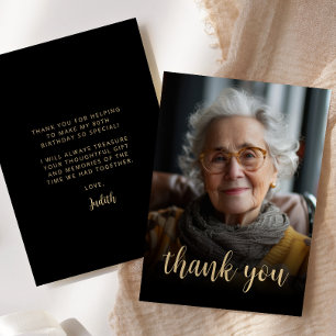 Custom Photo 80th Birthday Party Thank You Card