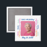 Custom Photo 90th Birthday Streamers Keepsake Magnet<br><div class="desc">Personalised photo magnet for the milestone of the 90th birthday! Make this truly unique by adding your special photo and custom message to cherish this special moment.</div>