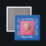 Custom Photo 90th Birthday Streamers Keepsake Magnet<br><div class="desc">Personalised photo magnet for the milestone of the 90th birthday! Make this truly unique by adding your special photo and custom message to cherish this special moment.</div>