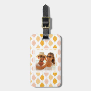 Custom Photo Abstract Golden Ogee Pattern Luggage Tag