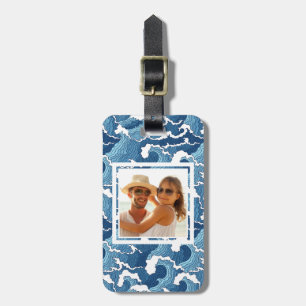 Custom Photo Abstract Waves Luggage Tag