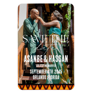 Custom Photo African Ethnic Wedding Save the Date Magnet