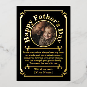 Custom Photo and Gold Foil Father's Day