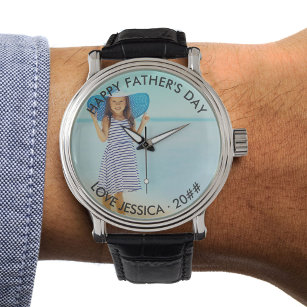 Custom Photo and Greeting Fathers Day Watch