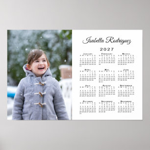 Custom Photo and Name 2027 Calendar Poster