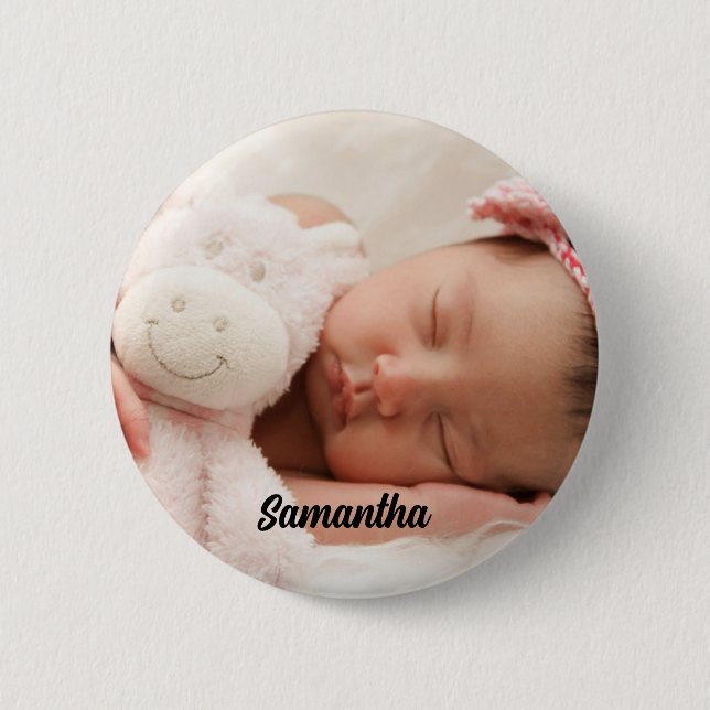 Custom Photo and Name 6 Cm Round Badge (Front)