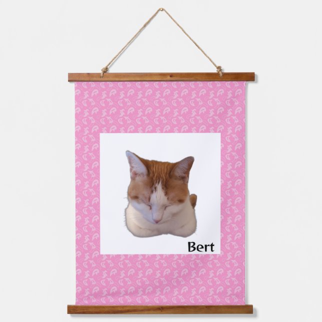 Custom Photo and Name Japanese Scroll Hanging Tapestry (Front)