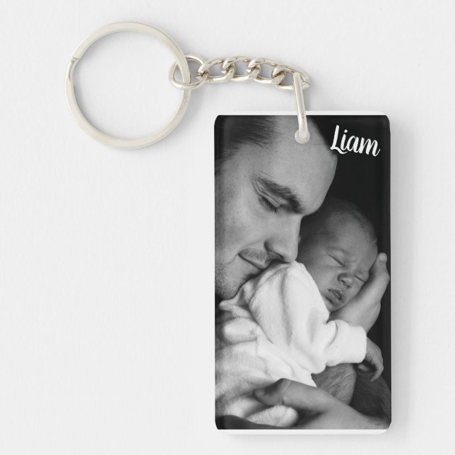 Custom photo and name keychain personalized (Front)