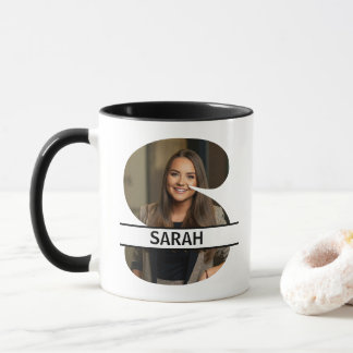 Custom Photo and Name Letter 'S' Mug