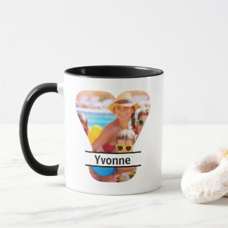 Custom Photo and Name Letter 'Y' Mug