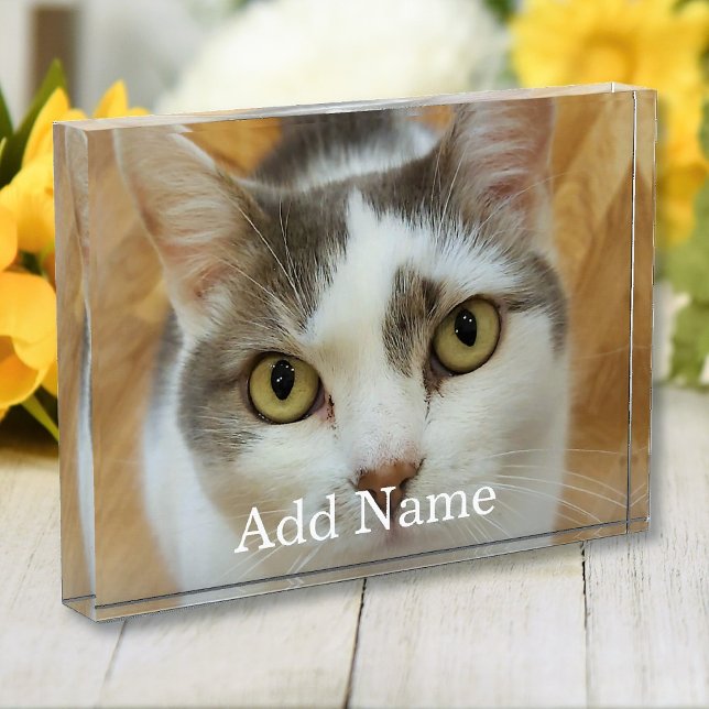 Custom Photo and Name Personalised Photo Block (Creator Uploaded)