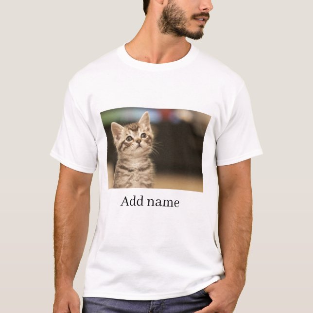 Custom Photo and Name Personalised   T-Shirt (Front)