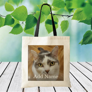 Custom Photo and Name Personalised Tote Bag