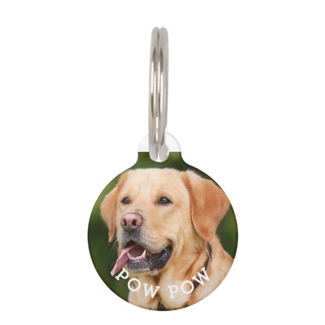 Custom Photo and Name Pet Tag (Front)