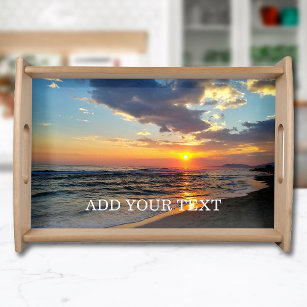 Custom Photo and Optional Text Personalised Serving Tray
