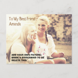 Custom photo and personalised message invitation postcard
