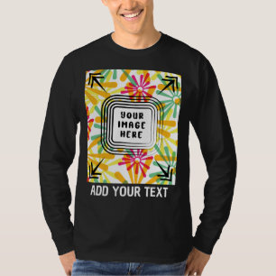 Custom Photo and Text Add Photo Text Customisable T-Shirt