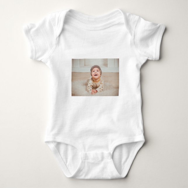 Custom photo and text baby bodysuit (Front)