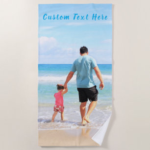 Custom Photo and Text Beach Towel Personalised