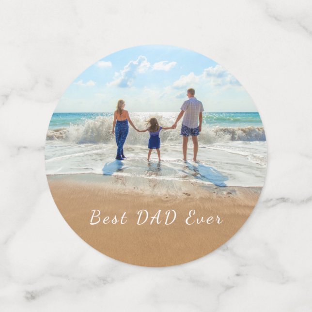 Custom Photo and Text - Best DAD Ever - Customise Confetti (Medium Front)