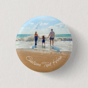 Custom Photo and Text Button Upload Your Photos
