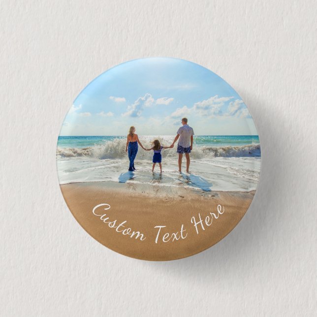 Custom Photo and Text Button Your Own Design (Front)