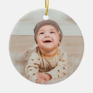 Custom photo and text ceramic tree decoration