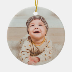 Custom photo and text ceramic tree decoration