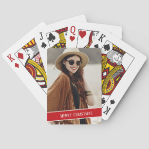 Custom photo and text Christmas Playing Cards
