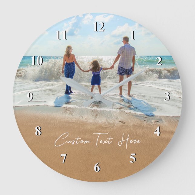 Custom Photo and Text Clock Your Own Design (Front)