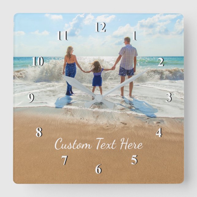 Custom Photo and Text Clock Your Own Design (Front)