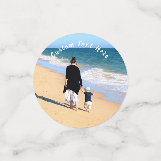 Custom Photo and Text Confetti Your Own Design (Small Front)