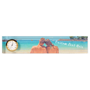 Custom Photo and Text Desk Name Plate Personalised