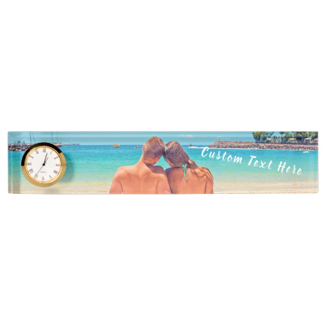 Custom Photo and Text Desk Name Plate Personalised (Front)