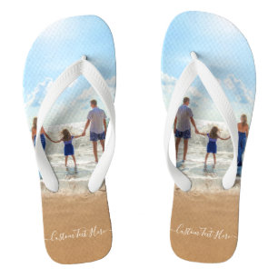 Custom Photo and Text Flip Flops Your Own Design