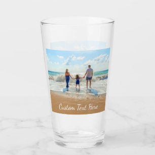 Custom Photo and Text Glass - Your Own Design