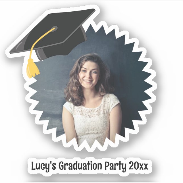 Custom Photo and Text Graduation Cap Cutout (Front)