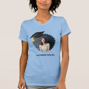 Custom Photo and Text Graduation Cap T-Shirt