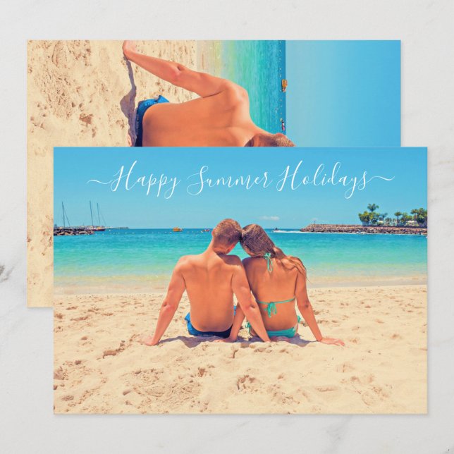 Custom Photo and Text - Happy Summer Holidays - (Front/Back)