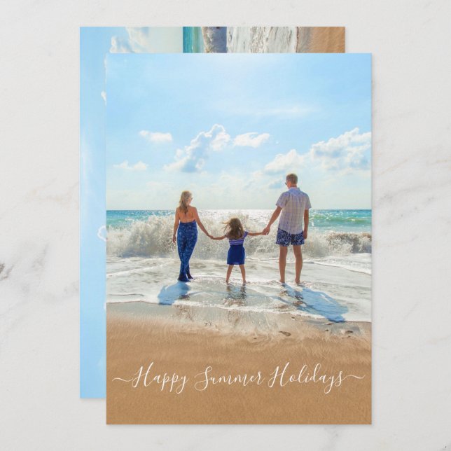 Custom Photo and Text - Happy Summer Holidays - (Front/Back)
