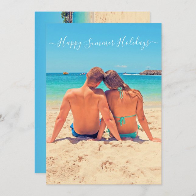 Custom Photo and Text - Happy Summer Holidays  (Front/Back)