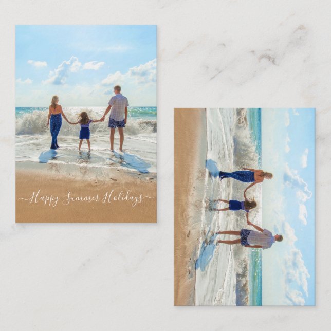 Custom Photo and Text Happy Summer Holidays Card (Front/Back)